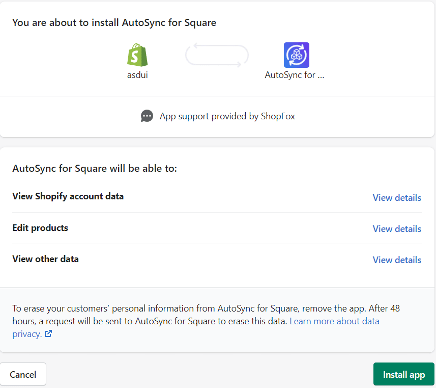Square Shopify Integration - Installing AutoSync for Square App